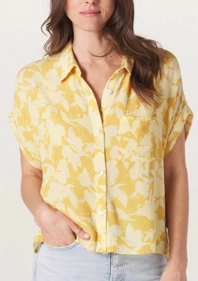 Shop The Normal Brand Ezra Shirt In Cliff Rose Print In Yellow