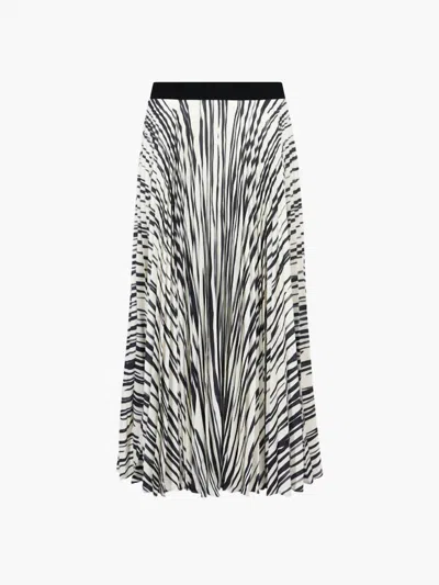 Shop Proenza Schouler Korine Printed Pleated Skirt In Ecru Multi In Grey