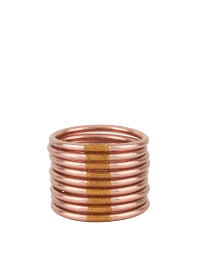 Shop Budhagirl All Weather Bangles In Rose Gold In Multi