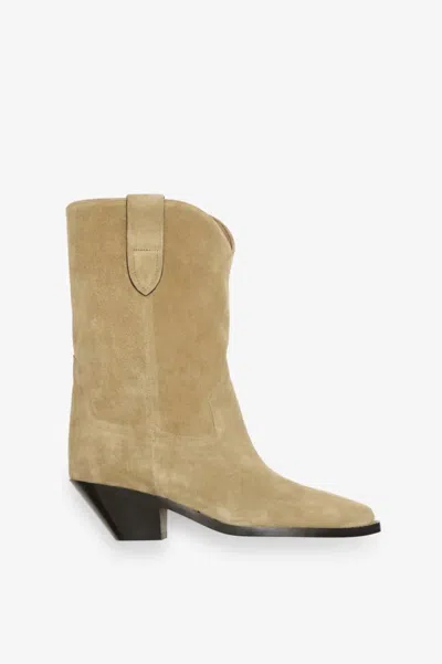 Shop Isabel Marant Dahope Boot In Taupe In Beige