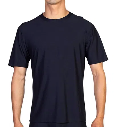 Shop Exofficio Give-n-go Tee Round Neck T-shirt In Black In Blue