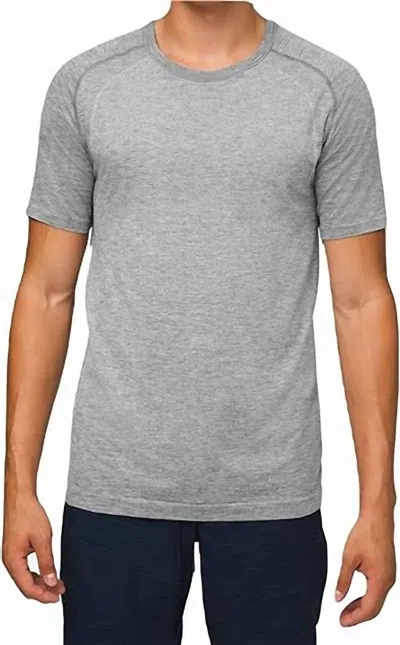 Shop Lululemon Men's Metal Vent Tech Short Sleeve Shirt In Slate/white In Grey