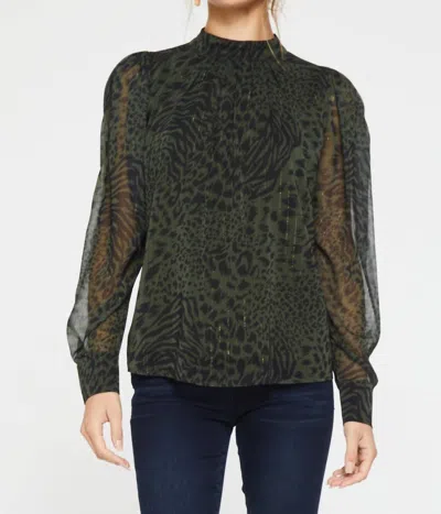 Shop Another Love Cerise Blouse In Bengal Tiger In Green