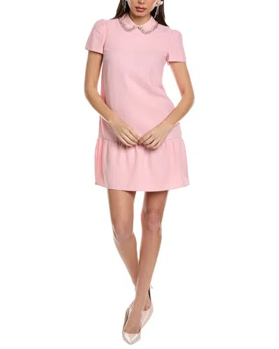 Shop Red Valentino Silk-trim Mini Dress In Pink