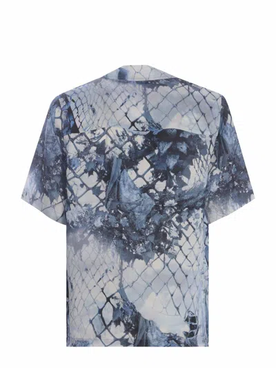 Shop Diesel S-bristol Abstract Printed Bowling Shirt In Denim