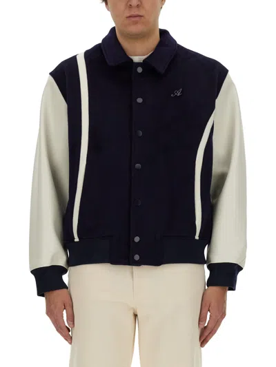 Shop Axel Arigato Varsity Jacket In Navy