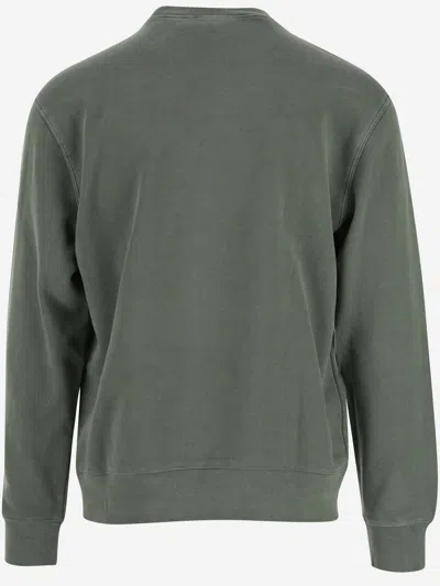 Shop Carhartt Cotton Sweatshirt In Yfgd Park Garment Dyed