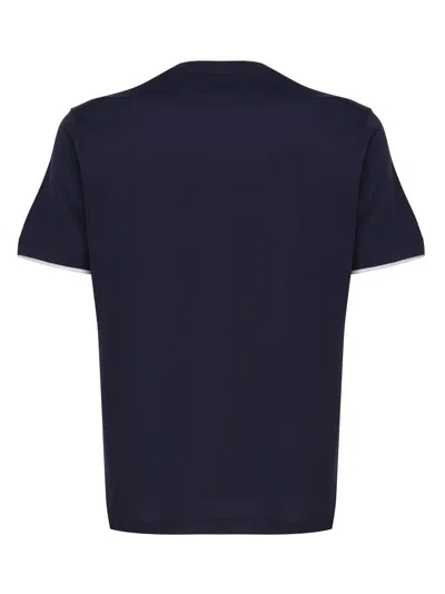 Shop Eleventy Crew Neck T-shirt In Blue