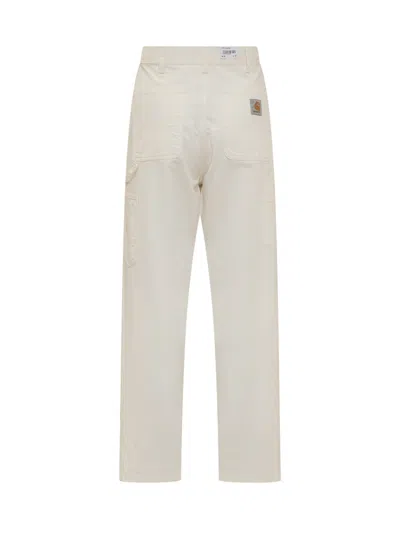 Shop Carhartt Trousers In Off White Rinsed