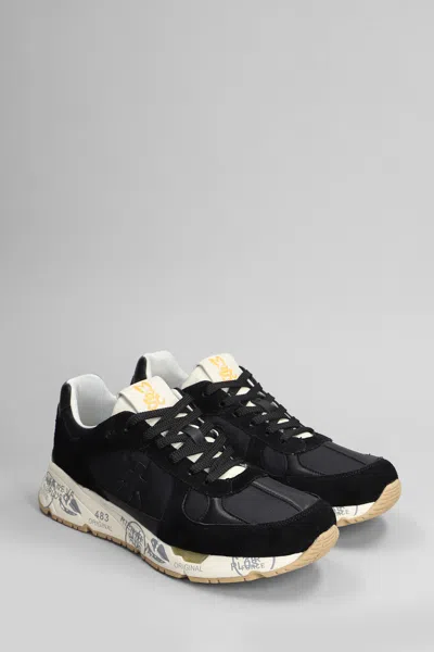 Shop Premiata Mase Sneakers In Black Suede And Fabric