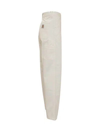 Shop Carhartt Trousers In Off White Rinsed