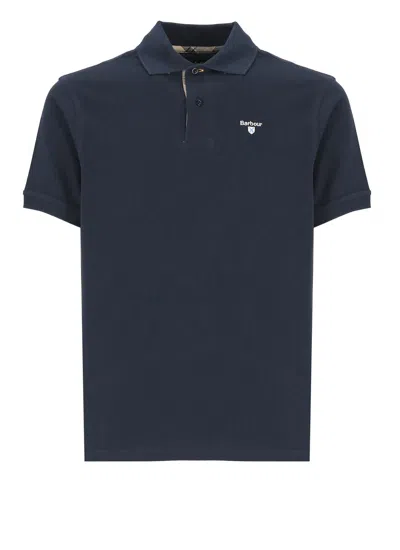 Shop Barbour Logoed Polo Shirt In Blue