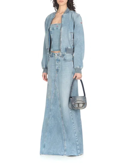 Shop Diesel De-pago Skirt In Light Blue