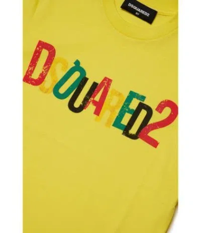 Shop Dsquared2 T-shirt Con Stampa In Yellow