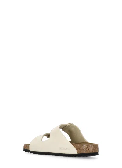 Shop Birkenstock Arizona Big Buckle Slippers In Ivory