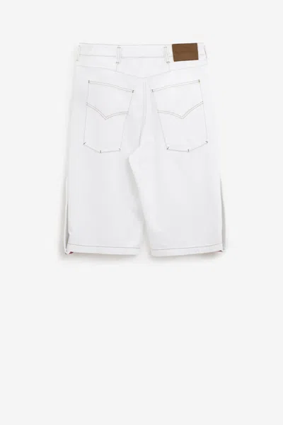 Shop Bluemarble Tongue Baggy Denim Shorts In White
