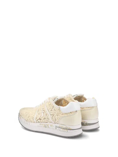 Shop Premiata Conny 6787 Perforated Sneaker In Nude