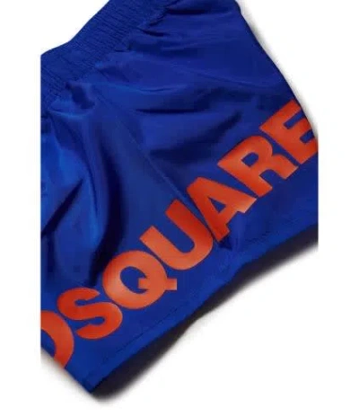 Shop Dsquared2 Costume Con Logo In Blue
