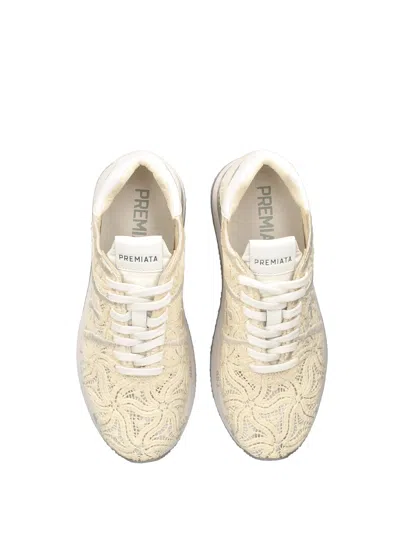 Shop Premiata Conny 6787 Perforated Sneaker In Nude
