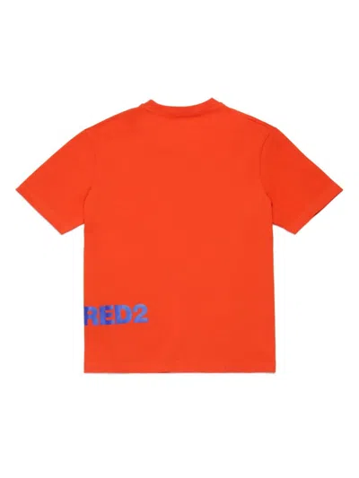 Shop Dsquared2 T-shirt Con Logo In Orange