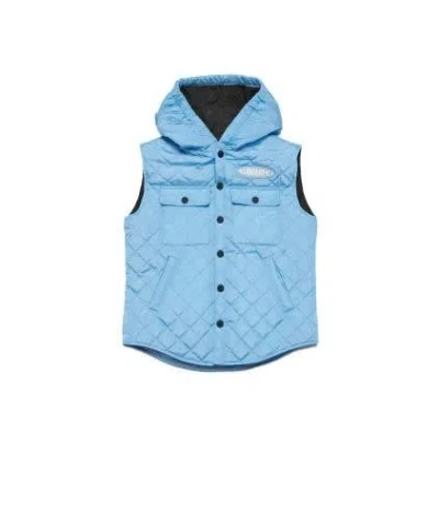 Shop Dsquared2 Gilet Imbottito Con Cappuccio In Light Blue