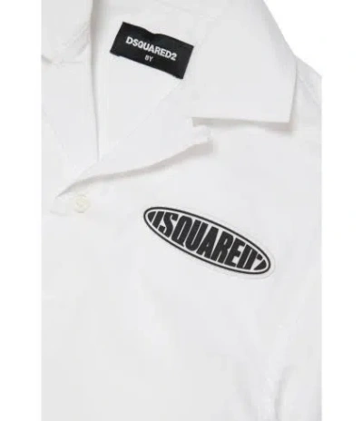 Shop Dsquared2 Camicia Con Logo Gommato In White