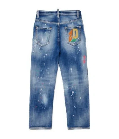 Shop Dsquared2 Jeans Dritti Con Ricamo In Blue