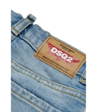 Shop Dsquared2 Jeans Dritti Con Effetto Vissuto In Blue