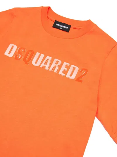 Shop Dsquared2 T-shirt Con Logo In Orange