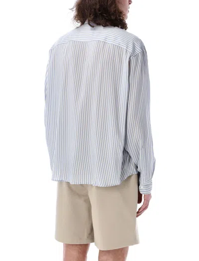 Shop Ami Alexandre Mattiussi Striped Shirt In Chalk/cashmere