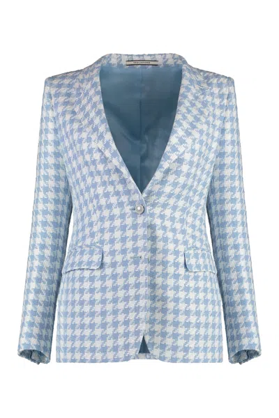 Shop Tagliatore J-parigi Single-breasted Two-button Jacket In Light Blue