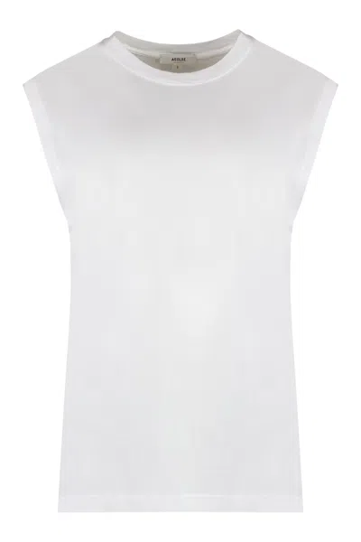 Shop Agolde Raya Cotton T-shirt In White