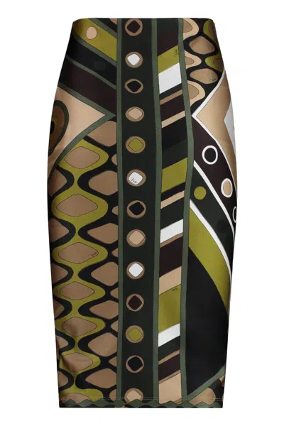 Shop Pucci Printed Pencil Skirt In Multicolor