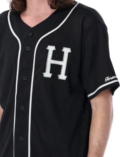 Shop Huf Baseball Mesh Shirt In Black