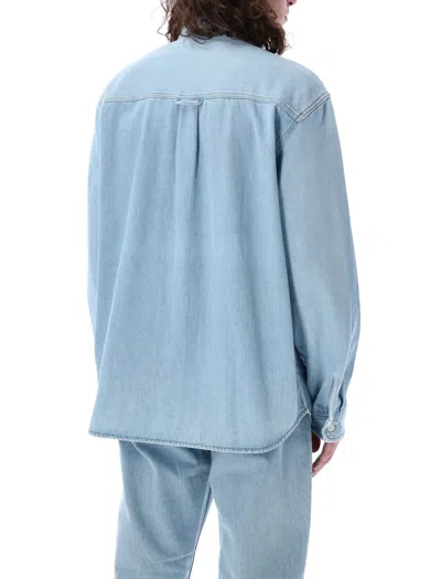 Shop Carhartt Harvey Shirt Jacket In Blue Stone Bliched
