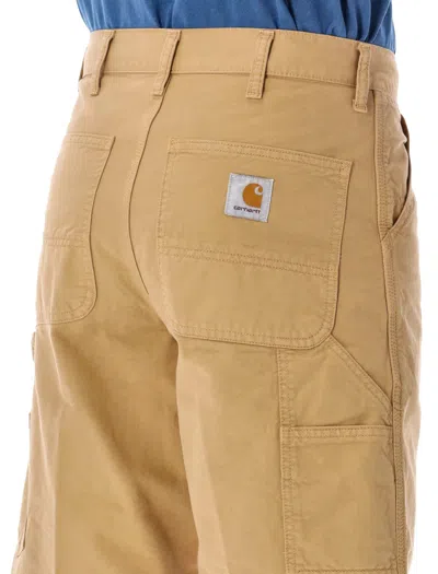 Shop Carhartt Single Knee Short In Bourbon Garment Dyed