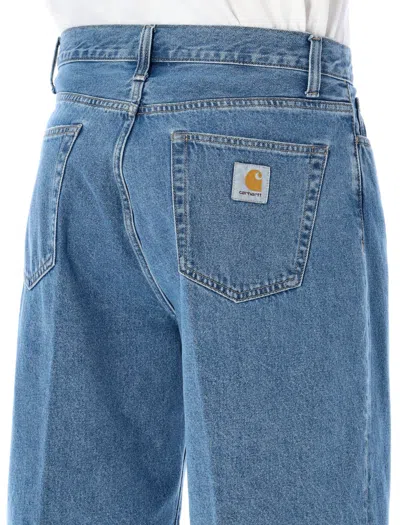 Shop Carhartt Landon Shorts In Blue Heavy Stone Wash