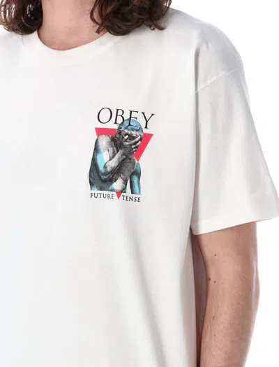 Shop Obey Future Tense T-shirt In White