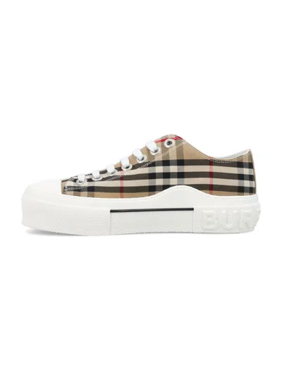 Shop Burberry Check Womans Sneakers In Archive Beige Ip Chk