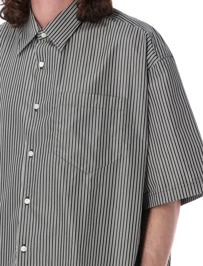 Shop Ami Alexandre Mattiussi Striped S/s Shirt In White Black