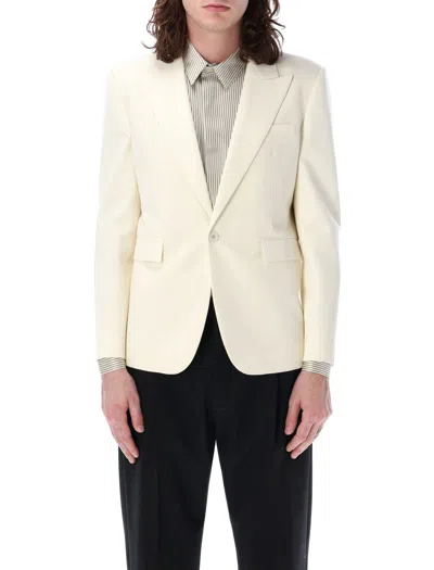 Shop Saint Laurent Formal Blazer In Craie