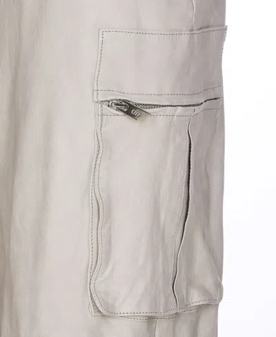Shop Salvatore Santoro Leather Cargo Pants In White