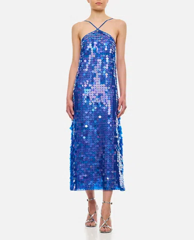 Shop Saks Potts Polly Sequin Dress In Blue