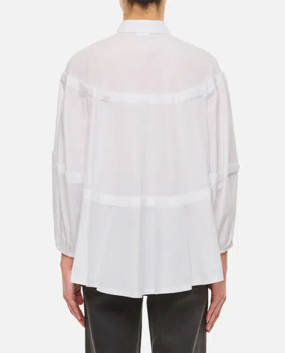 Shop Comme Des Garçons Balloon Sleeve Cotton Shirt In White