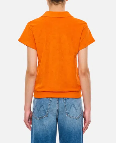 Shop Polo Ralph Lauren Terry Short Sleeves Polo Shirt In Orange