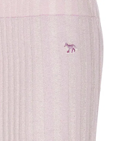 Shop Maison Kitsuné Baby Fox Patch Skirt In Purple