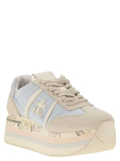 Shop Premiata Beth 6678 - Sneakers In White/light Blue