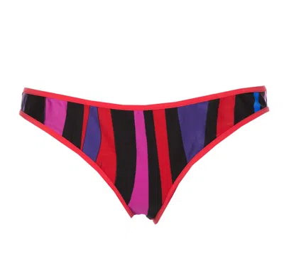 Shop Pucci Marmo Print Bikini Slip In Multicolour