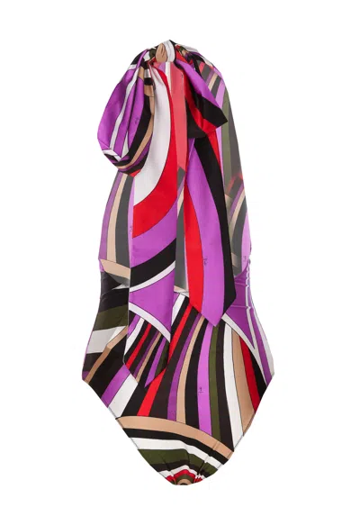 Shop Pucci Swimsuit In Multicolour