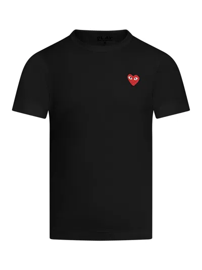 Shop Comme Des Garçons Play T-shirt Red Heart In Black